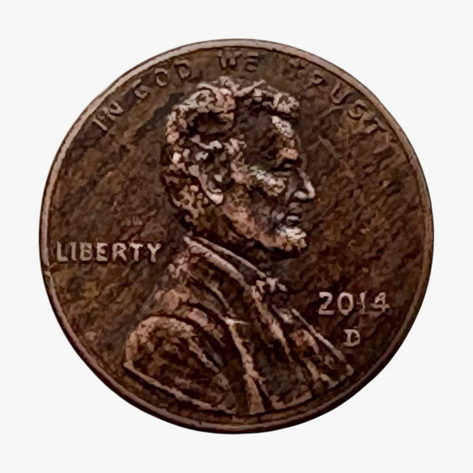 Top of the Line Rarity! 2014 D Lincoln Shield  1C Alloy Mix / Woody Errors! - Image 2 of 3
