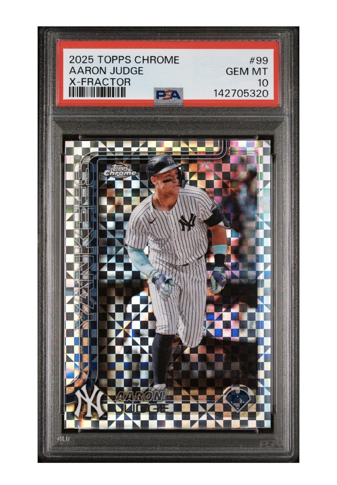 2025 Topps Chrome - Aaron Judge #99 X-Fractor PSA 10 GEM MT NY Yankees MVP
