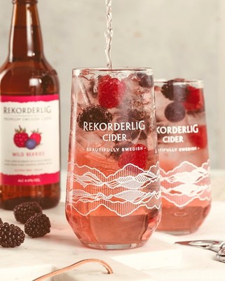 2x Rekorderlig Cider Refreshingly Swedish One Pint 20oz Beer Glass Brand New M24