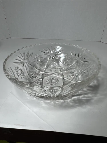 Vintage Anchor Hocking Star Of David Bowl Large Serving Salad 8,5”x3”
