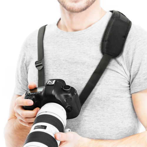 Cinghia per fotocamera per Nikon D3100 Canon EOS 7D, fascia a tracolla collo tracolla cintura - Foto 1 di 7