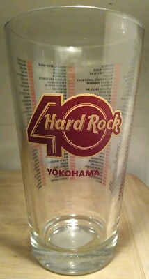 Hard Rock Cafe YOKOHAMA 40 Years Pint Beer Glass 18oz  6 1/4'' Tall 1971 - 2011