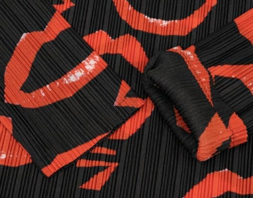 Pleats Please Issey Miyake Turtleneck Top Lip Design Black Red Size 03 L - Picture 5 of 8