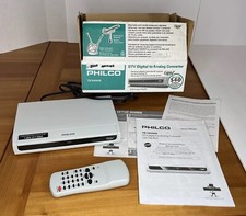 Philco DTV Receiver Digital To Analog Converter TB100HH9 Gray w/ Remote TESTED