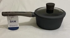 D&W Deane & White 1.9qt Sauce Pan 7” Gray/Wooden Handle NWT
