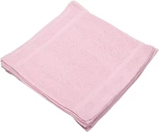 Linteum Textile Face Towel Set, 13x13 Inch, 100% Soft Cotton, 13"x13", Pink 