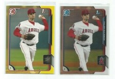 TYLER DeLOACH (Angels) 2013 BOWMAN CHROME REFRACTOR & YELLOW ERROR ROOKIES-LOOK