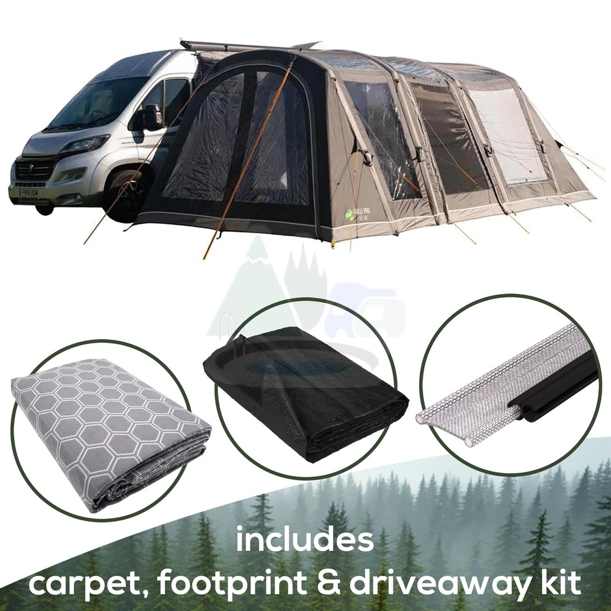 VANGO GALLI PRO AIR MID AWNING DRIVE AWAY KIT CARPET FOOTPRINT