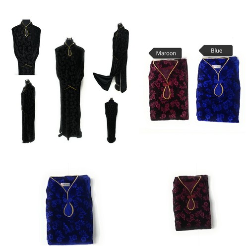 Femme Hiver Velours Robe Maxi Longue Brodé Abaya Robe De de Luxe Caftan - Photo 1 sur 12