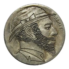 Hobo Buffalo 5c Nickel With Very NICE Beautiful Craftsmanship detail Hand carved