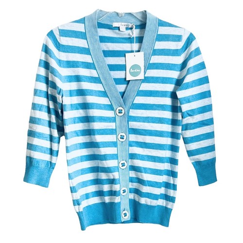 Cardigan Boden Adorable Bleu Marine Avec Boutons En Forme De Ruban - Taille 4 - Style Sweater Rétro