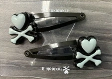 Tokidoki Japan Anime Heart & Bones Skull Hair Clips Set 1 PACK Authentic/ New