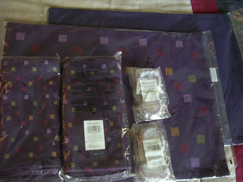 Pampered Chef Tiles Reversible Placemat Sets, Napkins & Napkin Rings NEW