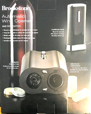 BROOKSTONE Automatic Wine Opener and Foil Cutter  Brand New