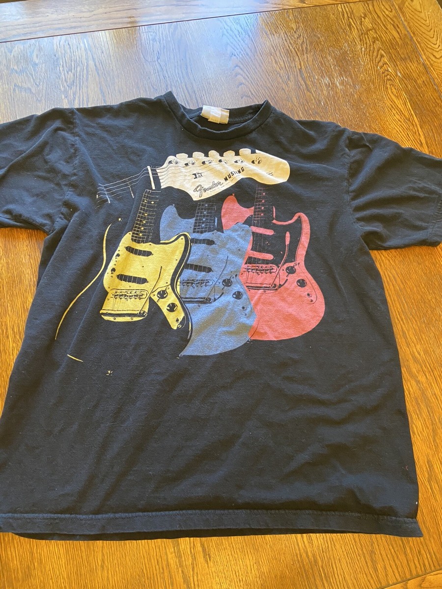 CHALLENGER RAYON GUITAR FULL COLOR シャツ M Fender Mustang Guitar Shirt Sz L | eBay