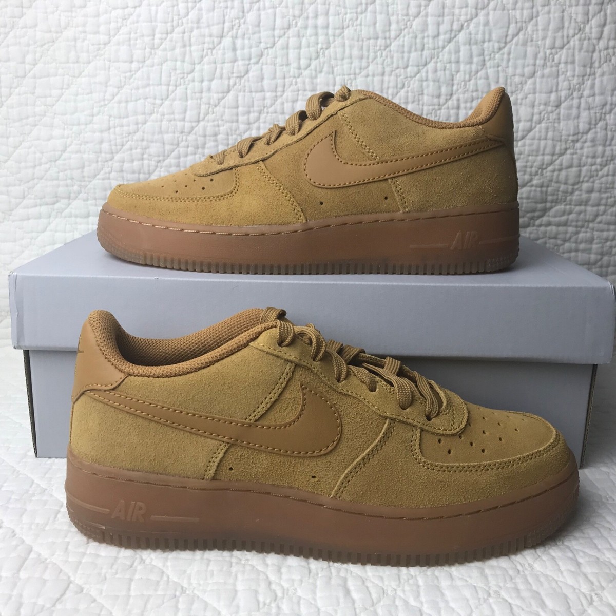 Nike Air Force LV8 (GS) Shoes Big Kids SZ Gum Light Brown BQ5485-700
