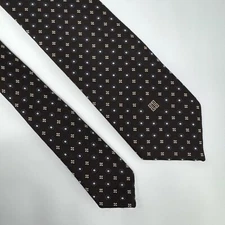 Givenchy Monsieur Vintage Neckwear Men’s Neck Tie Vintage Brown Pattern Logo