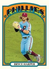BRYCE HARPER 2021 Topps Heritage THROWBACK UNIFORM VARIATION SP 5x7 /49 PHILLIES