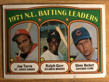 1972 Topps “1971 NL Batting Leaders” Joe Torre Ralph Garr Glenn Beckert #85 Fair