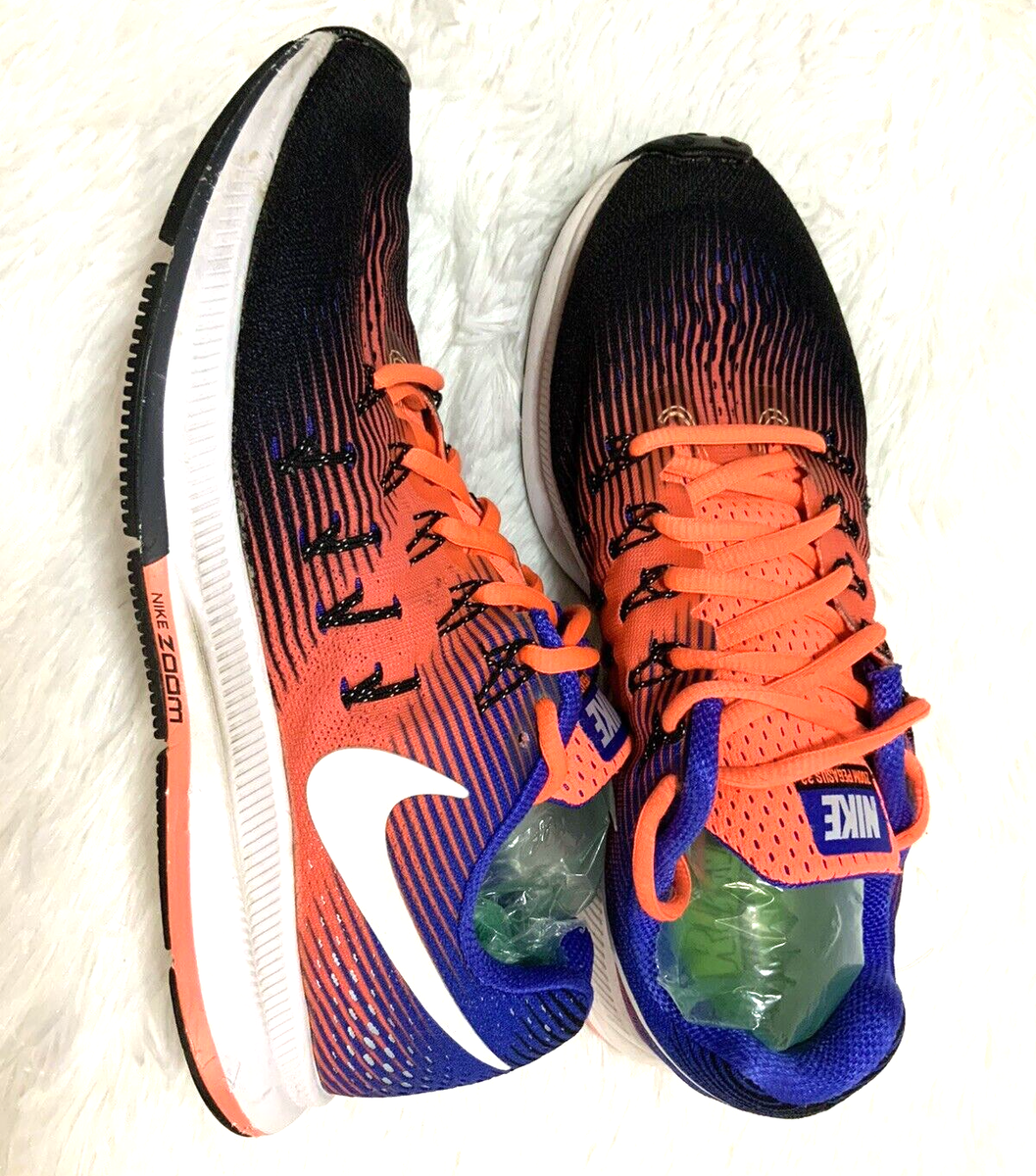 Nike Air Zoom Pegasus 33 Black/Hyper Orange/ Blue Shoe Size 7