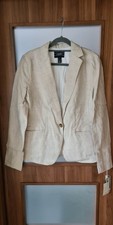 Lands`end Women's Regular Linen Jacket - Size Uk8 , Bnwt