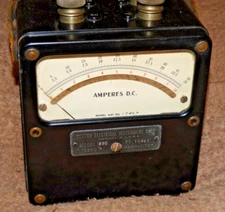 Antique WESTON Mfg. Model 430 ammeter 10, 25, 50 Amp DC scales. Very nice tested