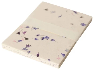 Handmade Lokta Paper Cornflower Blue Petal -A4 Handmade Paper Blue Petal Sheets