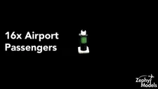 16x Premium Airport Passengers for 1:400 Scale Model Airport Diorama (Green)