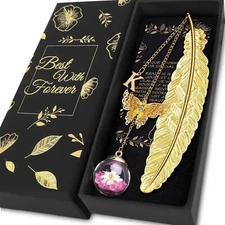 Personalized Metal Feather Bookmarks,Christmas Gifts for Women Stocking (K)