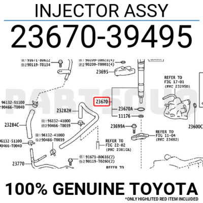 2367039495 Genuine Toyota INJECTOR ASSY 23670-39495 | eBay 2367039495 Genuine Toyota INJECTOR ASSY 23670-39495 | eBay