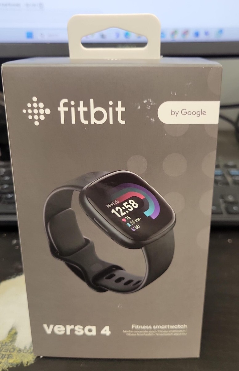 Fitbit Versa Fitness Smartwatch Graphite Black Infinity Band