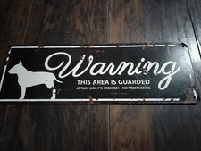 Beware of Dog Warning Guard Attack Dog Aluminum Sign Bull Terrier No Trespassing