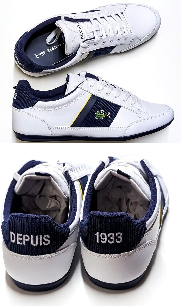 New Lacoste Men Shoes Chaymon 223 3 White Navy Casual New Lacoste Men Shoes Chaymon 223 3 White Navy Casual