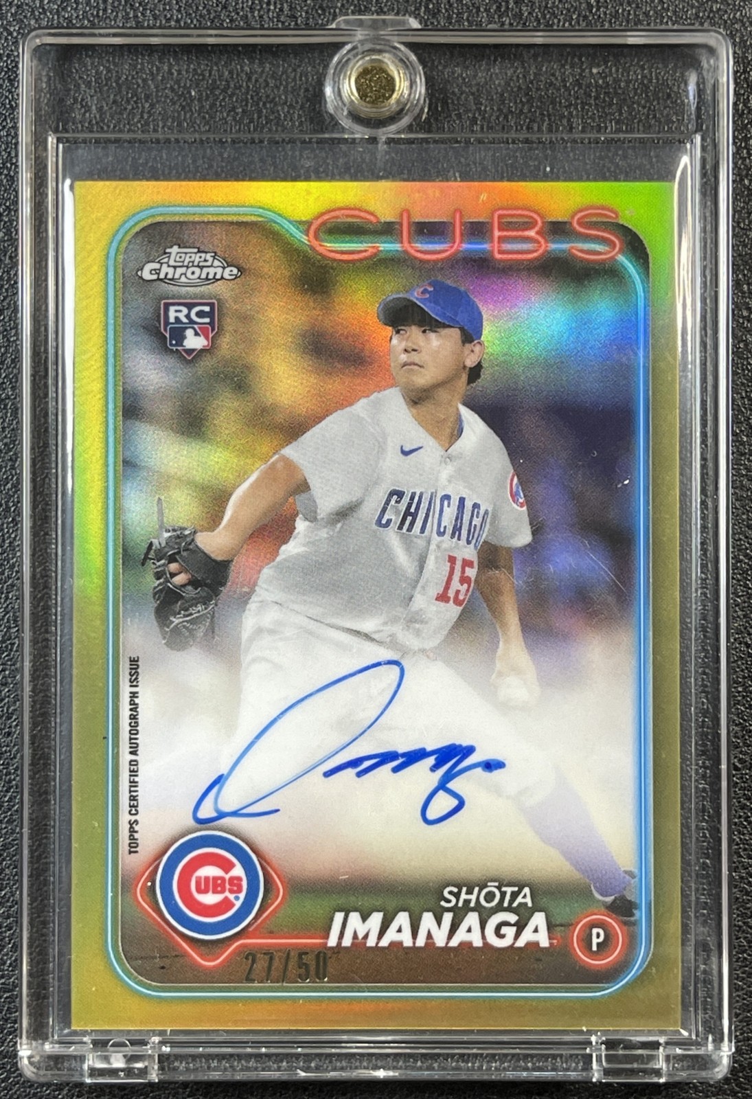SHOTA IMANAGA 2024 TOPPS CHROME #RA-SI ROOKIE AUTO GOLD REFRACTOR RC 27/50