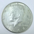 1964 Kennedy Half Dollar 90% Silver Circulated Coin Free Shipping #8831
