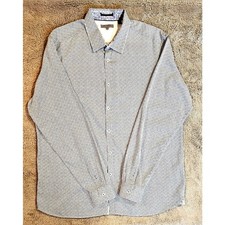 Ted Baker London Button Down Shirt, 100 Cotton, TB Sz 7 Blue/ White