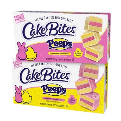 Limited Edition PEEPS Yellow & Pink Marshmallow Flavored Cake Bites