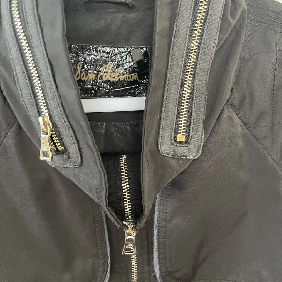 Sam Edelman Jacket Sz Large Black Bomber Windbreaker Lightweight Versatile Chic - Image 3 of 4