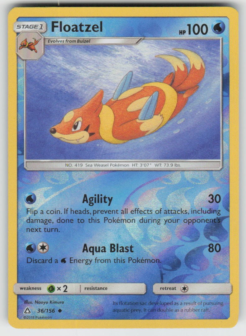 Floatzel 36/156 Uncommon Ultra Prism Pokemon Reverse Holo Near Mint