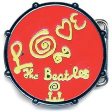 Image of The Beatles Belt Buckle Love Drum Band logo Red new Official Metal One Size