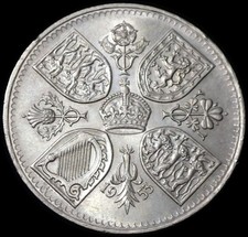 UK 5 Shillings 1953 Elizabeth II Coronation Crown Coin WCA B675