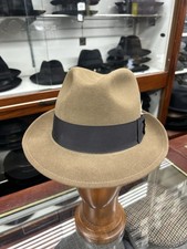 Stetson Saxon Men's Fur Felt Fedora Hat Made In The USA Moss Walnut 7 3/8