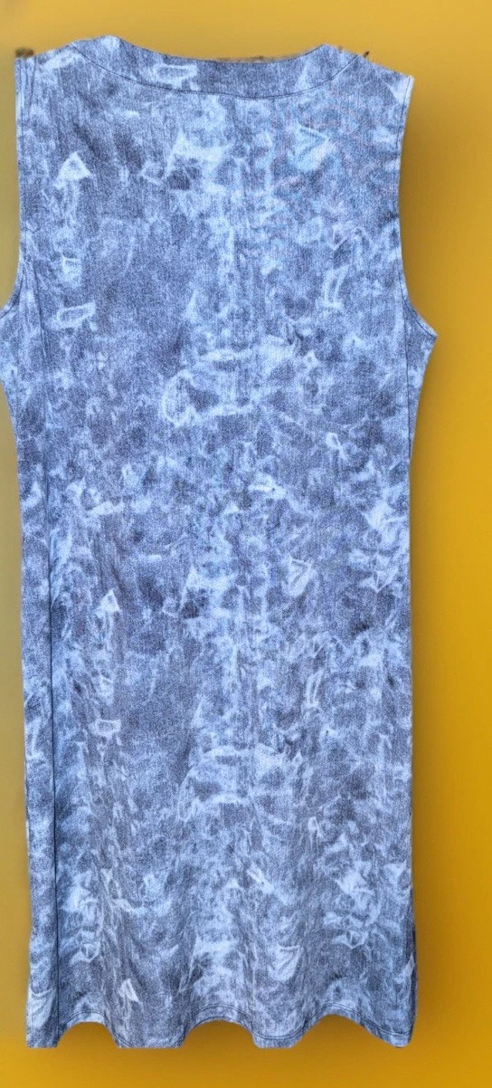 Abito donna Michael Kors senza maniche tinto in cravatta stringato blu nuovo con etichette taglia M ret. $101 50