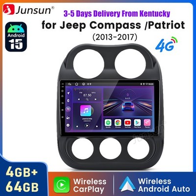 4+64G Android15 Carplay For Jeep Compass Patriot 10-16 Car Stereo Radio GPS Nav