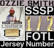 1/2 2021 Leaf Lumber Ozzie Smith Jersey # Silver SSSP FOTL Vintage Game Used Bat