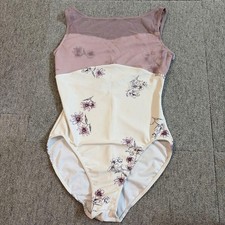 Chacott Ballet Leotard Women's Size S, Puff Sleeves, Beige