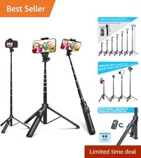 62 Inch Lightweight Selfie Stick Tripod with Wireless Remote for All Smartphones