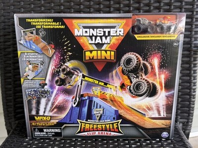 Monster Jam Mini Freestyle Flip Arena Playset Max-D & El Toro Loco NEW SEALED