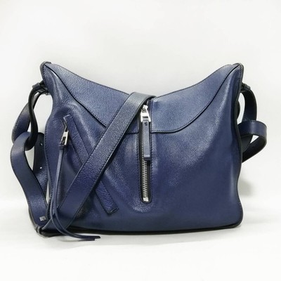 LOEWE Hammock Bag Small Classic Calf 2way Handbag Shoulder Bag Blue  Free  661
