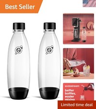 Dishwasher Safe 1L Black Slim Bottles - Perfect for Home & On-the-Go Carbonating